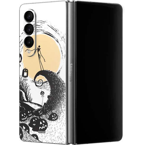 Disney The Nightmare Before Christmas Jack on Spiral Hill Art Galaxy Z Fold4 5G Skin